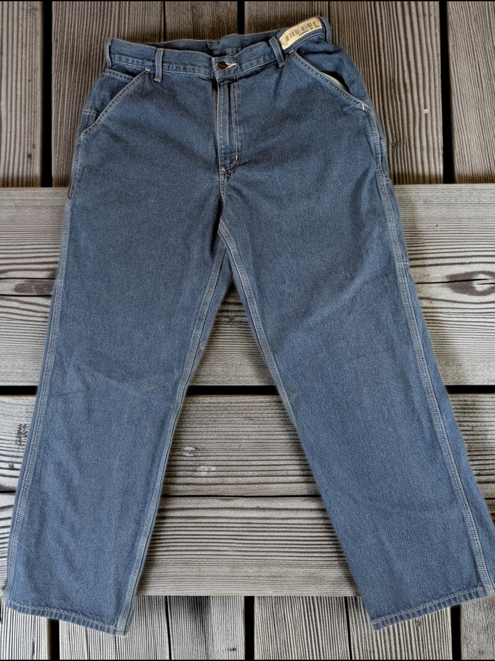 Carhartt B13 DST Carpenter Jeans Men’s 36X32 Medium Wash Blue Loose Dungaree Fit